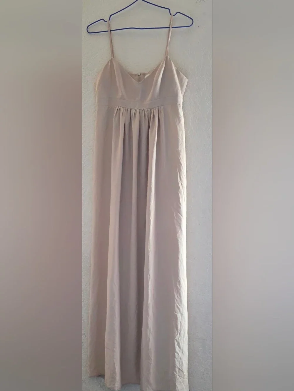 Amanda Uprichard Cream Spaghetti-Strap Maxi Dress